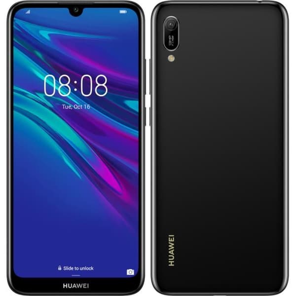 Fodral till Huawei Y6 2019 Extra Slim X2 Windows i ekologiskt kvalitetsläder med magnetisk stängning och synliga sömmar - BLÅ