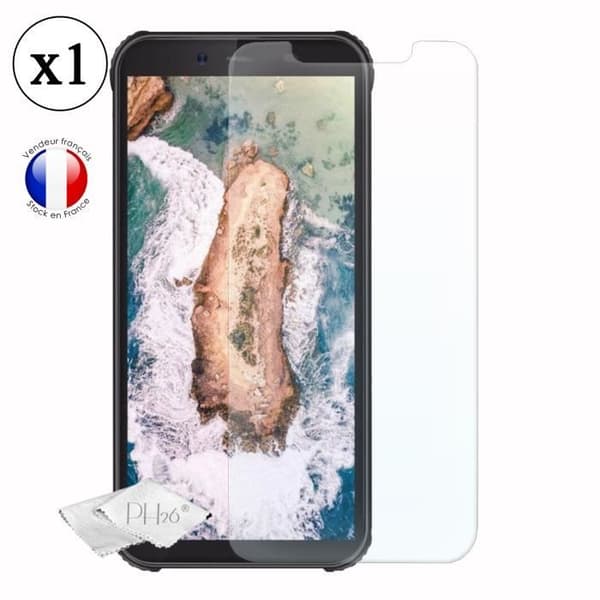 Super Pack Shockproof Blue Bumper Case för Blackview Bv5500 med 1 MAXIMAL hårdhet skyddande härdat glas