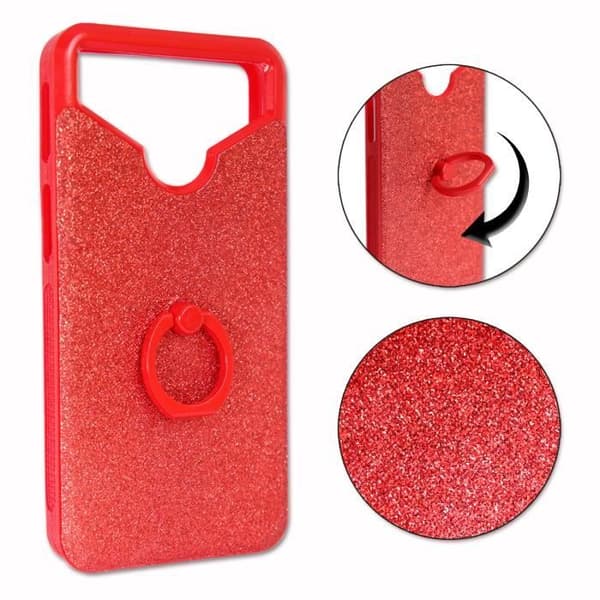 Diamond Rhinestone Effect Back Cover för Altice S32, Silikon Gel Contours Anti-Shock Fodral med Selfie Ring för Altice S32 -