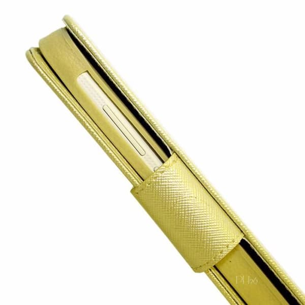 Etui Housse - Alcatel - 1 (2019) - Guld - Simil läder - Mjuk