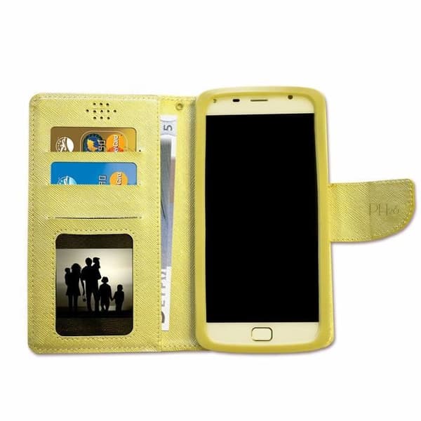 Etui Housse - Alcatel - 1 (2019) - Guld - Simil läder - Mjuk