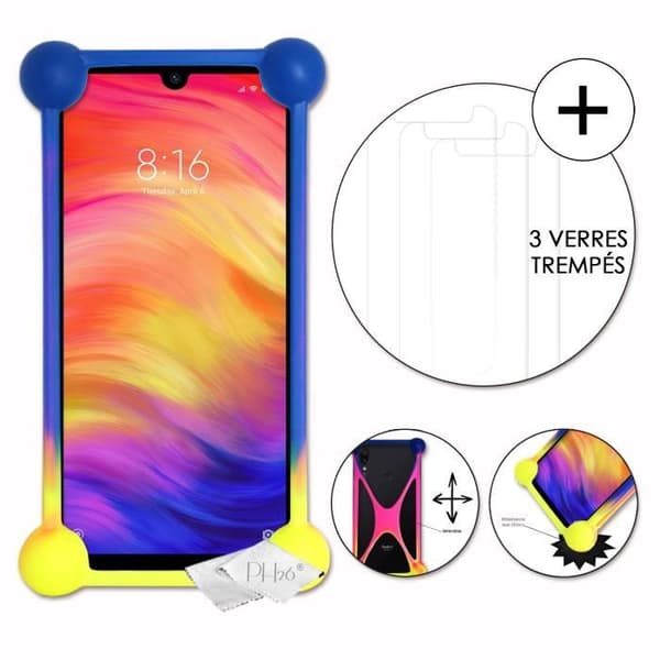 Coque bumper - Xiaomi - Redmi Note 7 - Stötsäker - Flerfärgad - Silikon