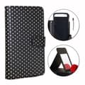 Miniatyrbild 1 av 4: Housse folio - PH26® - Xiaomi Black Shark - Ekologiskt läder svart - Guldprickar - Inbyggd spegel