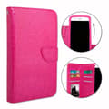 Miniatyrbild 1 av 4: Foliofodral för Nubia Z9 Mini Elite plånboksformat i fuchsia eko-läder med dubbel invändig flikkorthållare,