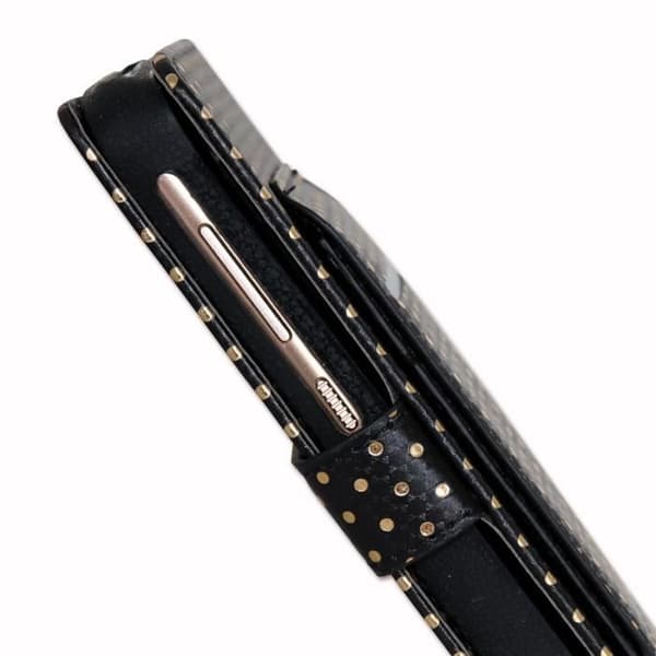 Folioskydd - PH26® - SFR Startrail 7 - Svart eko-läder med guldprickar - Videostöd - Magnetisk flik