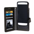 Miniatyrbild 2 av 4: Husse folio - PH26® - Galaxy Core Prime VE - Ekologiskt läder - Svart med guldprickar - Videostöd