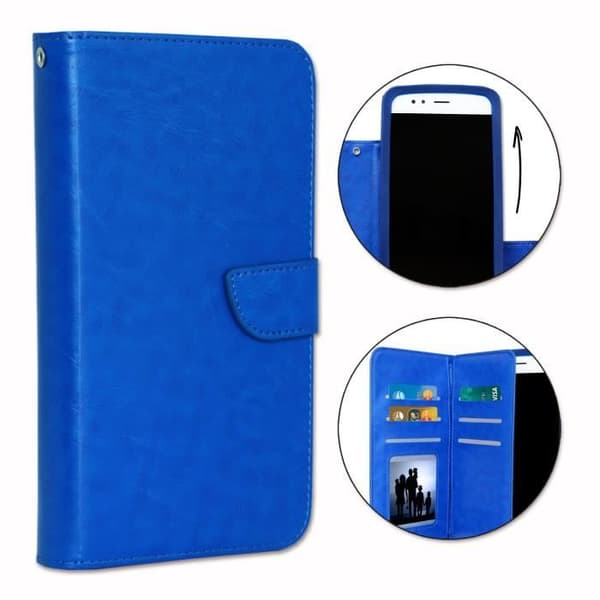 Etui folio - Realme - 7i - Ekologisk läder - Dubbel knapp - Kortfack - Blå