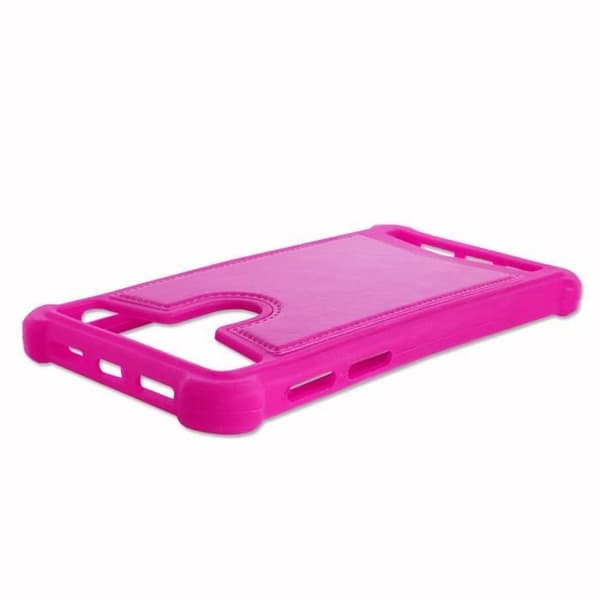 Bakstycke för Cat S62 Pro läderliknande silikongelkonturer anti-chockfodral [tillåter trådlös laddning] - Fuchsia rosa