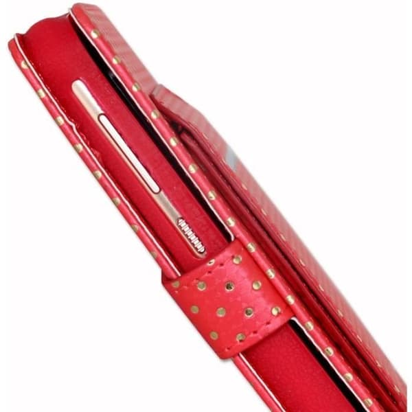 Fodral för Oukitel Y1000 - PH26® - Ekoleder - Röd - Kortficka - Spegel