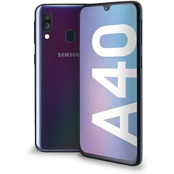 Fodral till Samsung Galaxy A40 - BLÅ - Imiterat läder - Extra smalt - Halvstyvt - Magnetisk