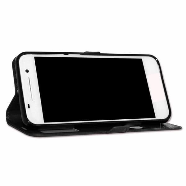 Extra Slim Fodral - SVART - Samsung Galaxy A20 E A01 - Läderimitation - Halvstyvt - Magnetisk