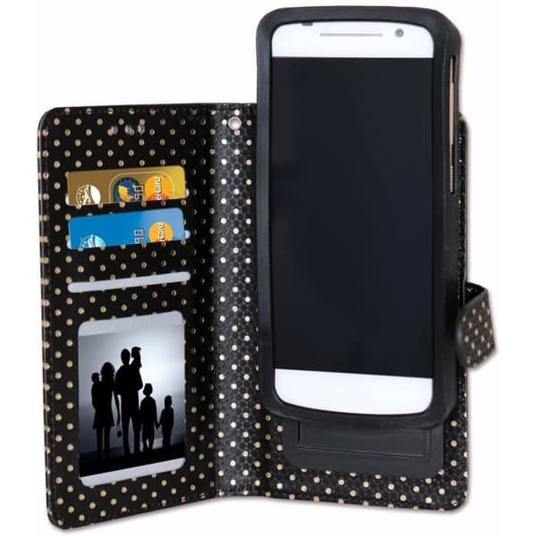 Fodral till Samsung Galaxy A20e - PH26® - Ekologiskt läder - Svart - Korthållare - Spegel