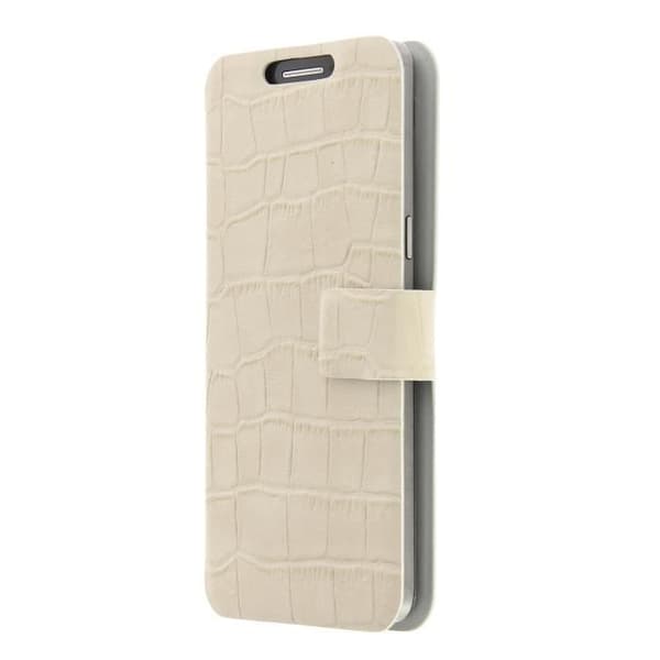 Asus ZenFone GO ZB500KL kvalitetsbeige plånboksfodral i krokodilstil i PU-läder från PH26®