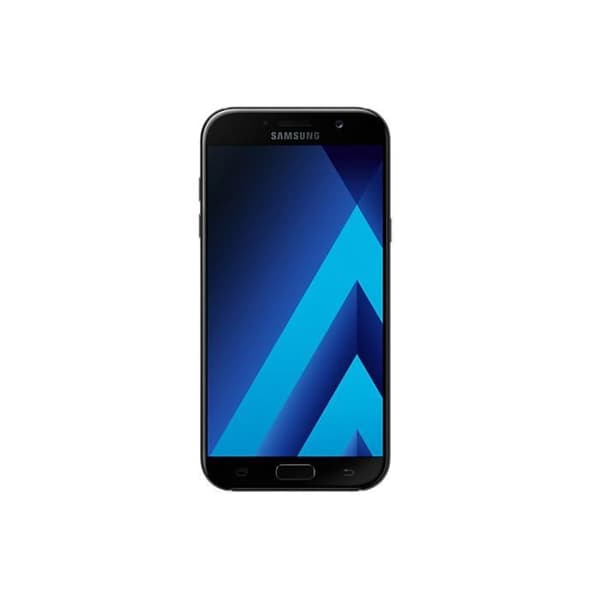 Samsung Galaxy A7 2017 Svart foliofodral med fönster i konstläder med synliga sömmar av PH26®