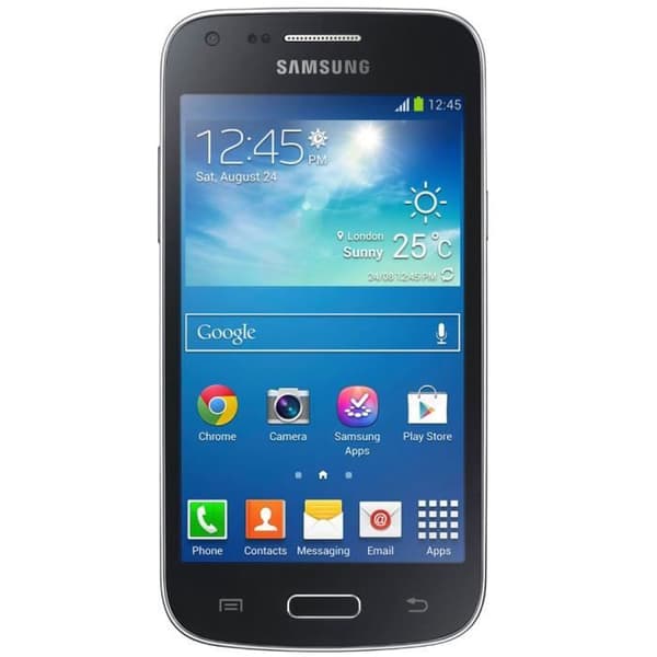 Samsung Galaxy CORE PLUS G350 Svart foliofodral med fönster i läderlook och dekorativt stygn av PH26®