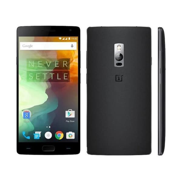 Oneplus 2 Svart foliofodral med fönster i läderlook och synliga sytrådar av PH26®