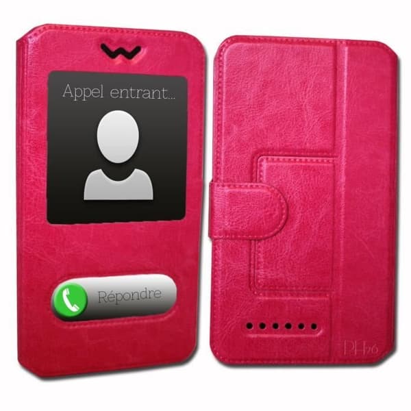 Super Pack Cover för Lenovo Z6 Pro 5G Extra Slim 2 Windows Eco Leather + High Transparency Tempered Glass FUSHIA PINK