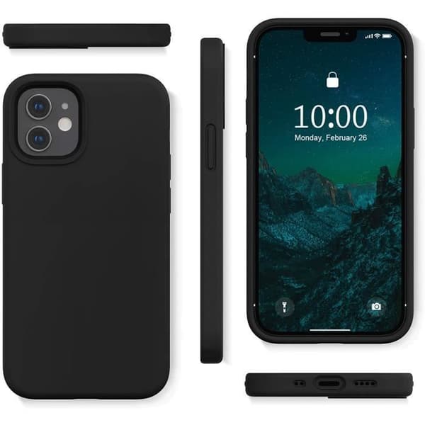 Flytande silikonfodral till iPhone 12 5,4 tum 2020 Svart