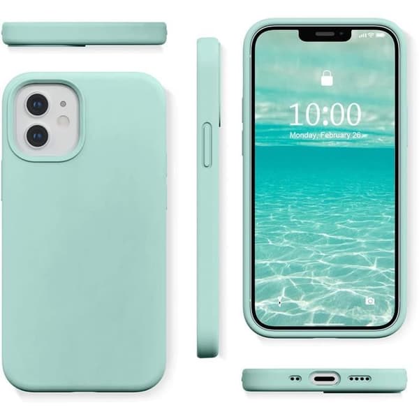 Flytande silikonfodral för iPhone 12 5,4 tum 2020 (Mint)