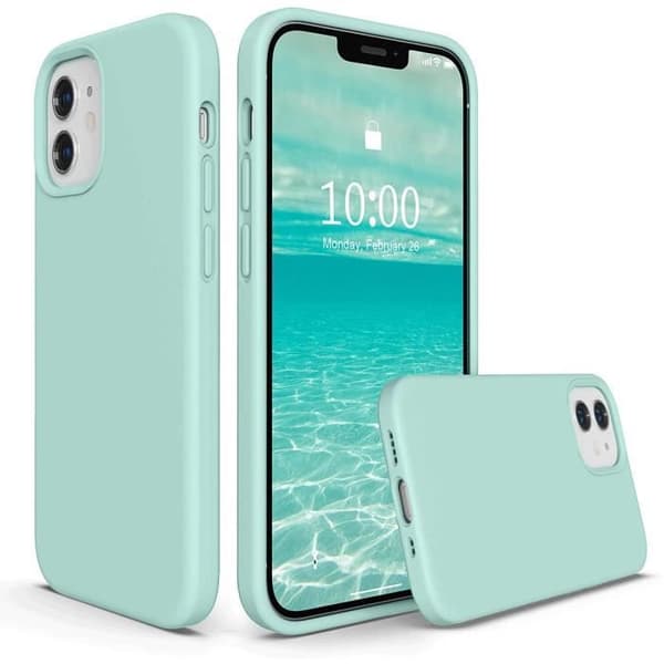 Flytande silikonfodral för iPhone 12 5,4 tum 2020 (Mint)