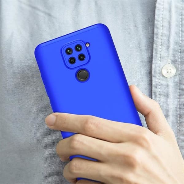 Asus Xiaomi Redmi Note 9-fodral,fodral + härdat glas 360 graders skydd Hård PC Bumper- Blå