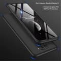 Miniatyrbild 3 av 4: Coque Xiaomi Redmi Note 9, coque + Tempererat glas 360 graders skydd PC hård bälg - Svart