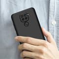 Miniatyrbild 4 av 4: Coque Xiaomi Redmi Note 9, coque + Tempererat glas 360 graders skydd PC hård bälg - Svart