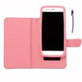 Miniatyrbild 4 av 4: Foliofodral för Huawei Honor 5 plånboksformat i rosa eco-läder med dubbel invändig flik, korthållare, stängning