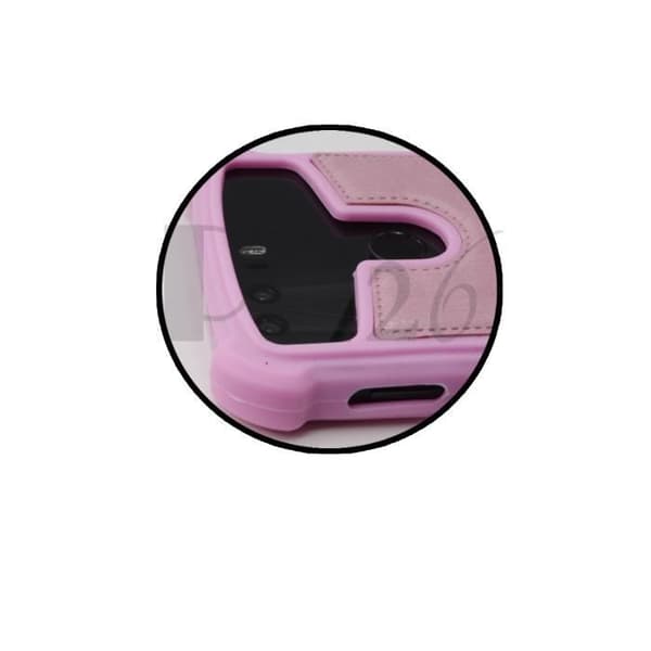 Asus Zenfone 2 ZE500CL Bakfodral i rosa läderstil med anti-chock gel silikonkonturer från PH26®