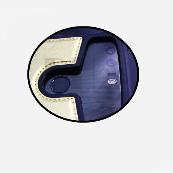 Altice S60 Gold bakstycke i läderstil med anti-chock silikongelkonturer från PH26®