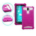 Miniatyrbild 1 av 4: Alcatel One Touch Pop 3 (5.5) Bakrems i fuchsia konstläder med silikon gel anti-chock konturer av PH26®
