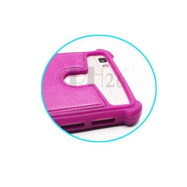 ZTE Blade A210 Fuchsia läder-stil baksida med anti-chock silikon gel konturer av PH26®