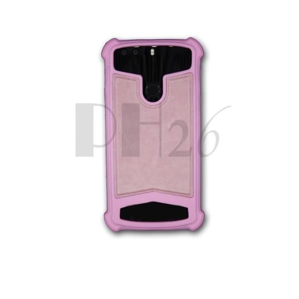 Cubot X11 Baksidan i rosa läderlook med silikongel för chockskydd av PH26®