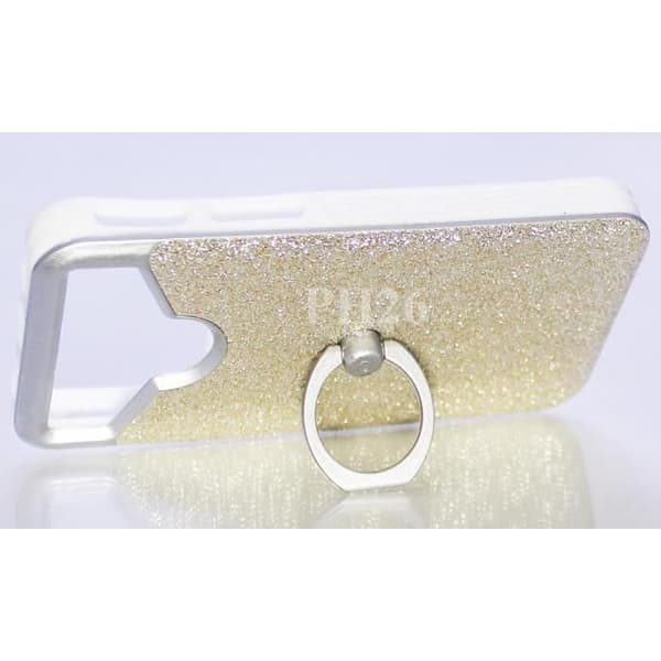 Bouygues Telecom Ultym 5.2 Silver bakstycke med diamant strasseffekt och anti-chock silikongelkonturer med ring för
