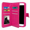 Miniatyrbild 3 av 4: Foliofodral för OnePlus X plånboksformat i fuchsia eko-läder med dubbel invändig korthållare med flik, stängning