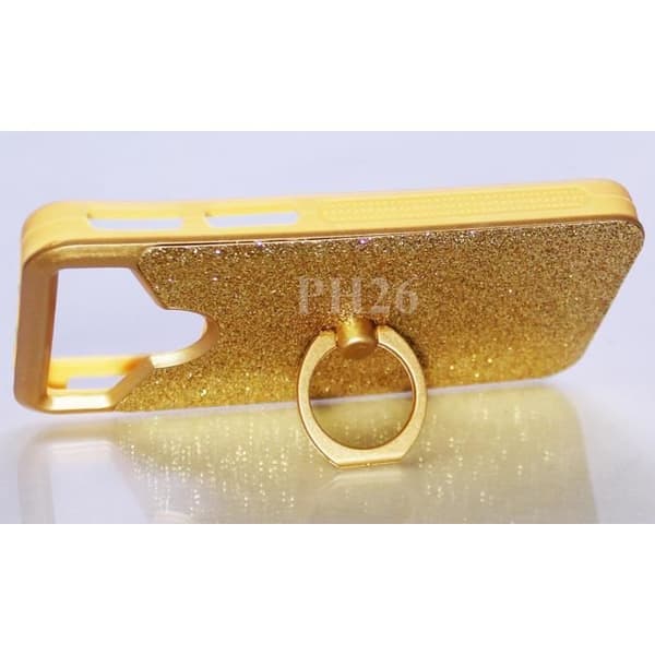 ARCHOS 55B Platinum Gold bakstycke med diamant strass effekt med anti-chock silikon gel konturer med selfie ring,