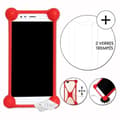 Miniatyrbild 1 av 3: Super Pack Stötsäker Röd Bumper Case för Alcatel 1 (2019) med 2 härdade glasögon för MAXIMALt hårdhetsskydd