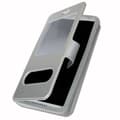 Miniatyrbild 1 av 4: Silverfodral för Samsung Galaxy Xcover Pro Extra Slim X2 Kvalitets ekoläderfönster magnetisk stängning och sömmar