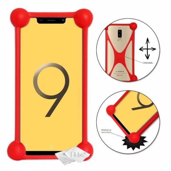Coque bumper - V-Mobile - S9 (2019) - Röd - Ultratålig - Förstärkta hörn