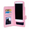 Miniatyrbild 2 av 4: Housse folio - PH26® - Moto G6 Plus - Ekoskinn rosa - Gyldne prikker - Videostøtte