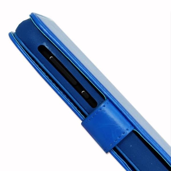 PH26® Folio fodral för Cubot CheetahPhone plånboksformat i blått ekoläder med dubbel invändig korthållarflik,