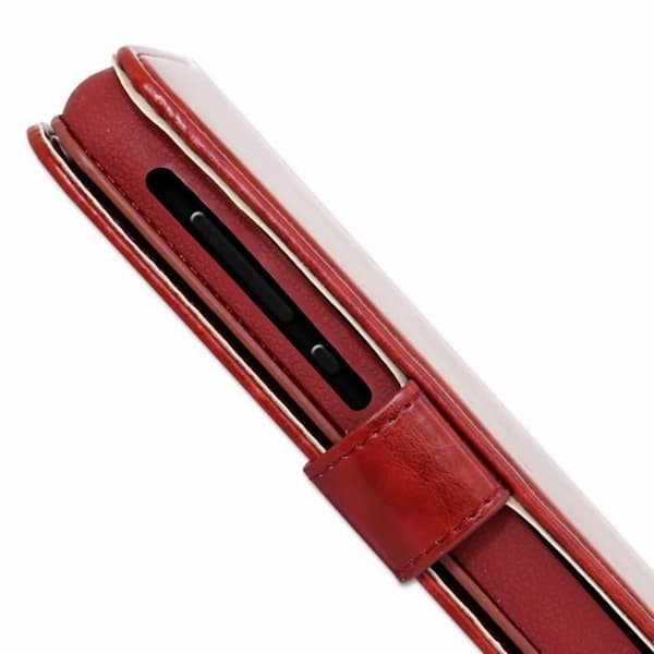 PH26® Folio fodral för Doogee Y200 plånboksformat i brunt ekoläder med dubbel invändig flik, korthållare,