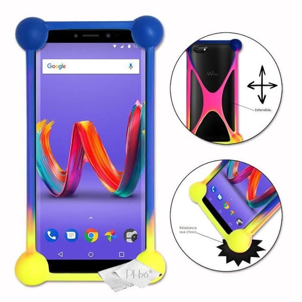 Flerfärgat stötsäkert bumperfodral till Wiko Harry 2