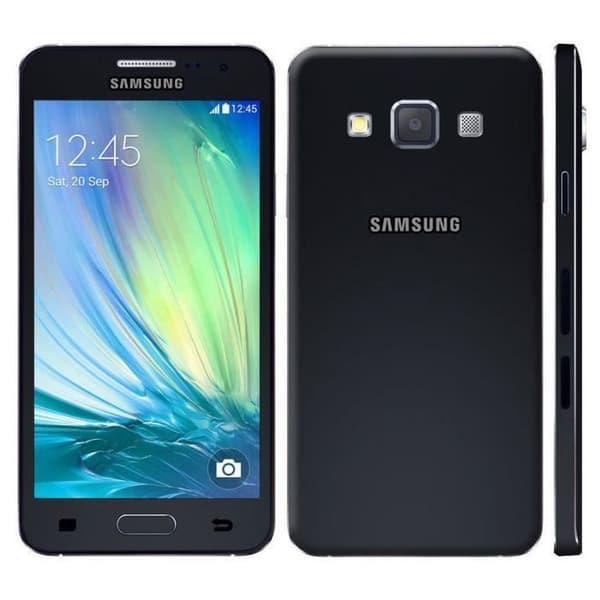 Fodral till Samsung Galaxy A5 Extra Slim X2 Windows i ekologiskt kvalitetsläder med magnetisk stängning och synliga sömmar - SVART