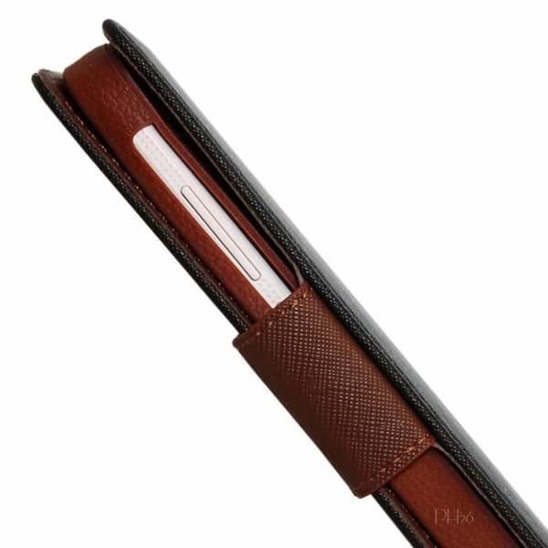 Etui Housse - Alcatel - 1 (2019) - Texturerat konstläder - Svart Brun - Kortfodral