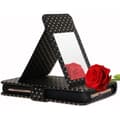 Miniatyrbild 4 av 4: Hus för Blackberry EvolveX - SVART - Ekoskinn - Kortfack - Spegel - Synliga sömmar