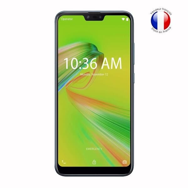 Super Pack för Asus Zenfone Max Plus (M2) Bakfodral i läderstil med anti-chock gel silikonkonturer + 1 skyddsfilm
