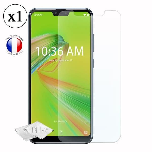 Super Pack för Asus Zenfone Max Plus (M2) Bakfodral i läderstil med anti-chock gel silikonkonturer + 1 skyddsfilm