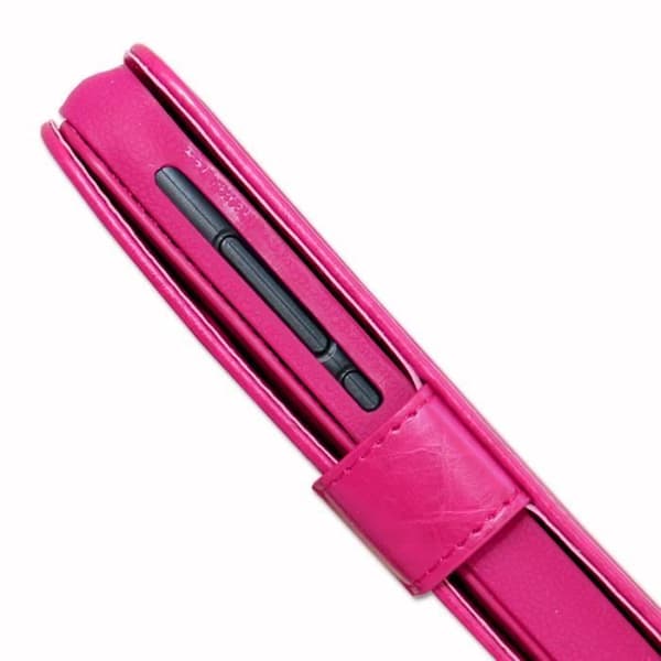 Foliofodral för Oppo Ace2 plånboksformat i ekoläder - dubbel invändig flik korthållare magnetisk stängning - FUSHIA