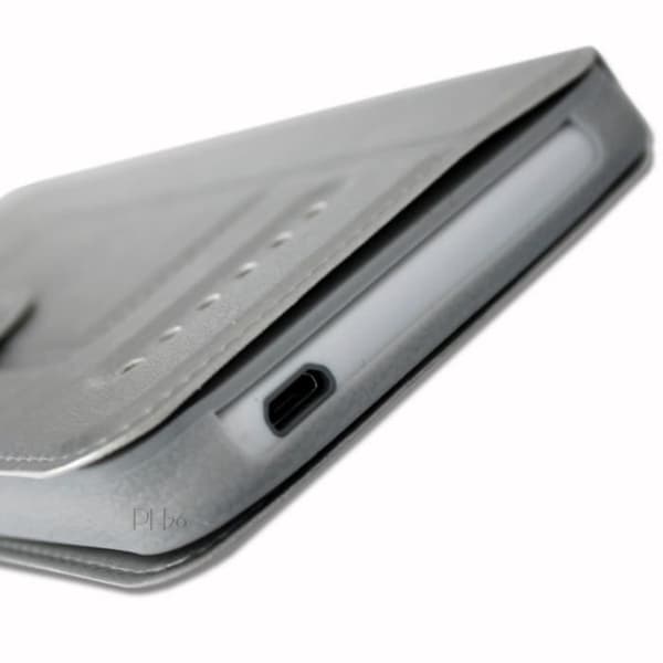 Silverfodral till Realme Narzo 10 Extra Slim X2 Quality ekoläderfönster magnetisk stängning och synliga sömmar